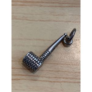 .925 Corn Cob Pipe Sterling Silver Jewelry Charm #farm